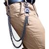 aufodara Catena per Pantaloni Moda Uomo Punk Hip-Hop Catene per Pantaloni Portachiavi in metallo Catene a 2 file Jeans Rock Non-mainstream Biker Vita Portafoglio Catena forte