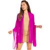 Sakkas 18225 - Stola avvolgente dello scialle della sciarpa da sera della sciarpa di cerimonia nuziale di chiffon velato delle donne di Jona - Fucsia - 7029