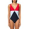 Tommy Hilfiger One Piece Keyhole Ring Detail Swimsuit Un Pezzo Donna