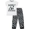 thepyjamafactory Pigiama lungo da bambina Barely Awake Panda nero e bianco da 9 a 16 anni