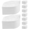 Abaodam Cappello da Cuoco Design Previene la Caduta dei Chioma 20 Pezzi Usa e Getta in Carta Bianco per Cucine e Panetterie Professionali