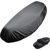 LEIIERUY Coprisella Universale Impermeabile per Moto e Scooter - PU Resistente, Protezione UV, Facile da Installare, Taglia L 80x53 cm, Design Nero Elegante