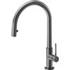 Newform - MAKI miscelatore lavello bocca girevole e doccia a scomparsa [PVD brushed gun metal] - 71845.59.064