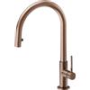 Newform - MAKI miscelatore lavello bocca girevole e doccia a scomparsa [PVD brushed copper bronze] - 71845.59.067