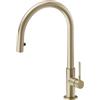 Newform - MAKI miscelatore lavello bocca girevole e doccia a scomparsa [PVD brushed pale gold] - 71845.59.098