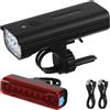 Cabilock Luce per Bicicletta Ricaricabile 10000mah con Fanale Anteriore Potente e Luce Posteriore, Struttura Robusta in Lega di Alluminio e Design Rotante per Uso Outdoor