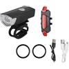 GOOHOCHY Set di Luci per Bicicletta Ricaricabili in Plastica Batteria al Litio Integrata, Resistenti agli Urti, per Ciclismo e attività All'aperto, Luce Anteriore e Posteriore USB