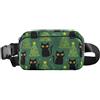 JUNZAN marsupio resistente dello strappo di sport dei durevoli per camminare | Marsupio alla moda disponibile per tutte le stagioni Breve viaggio di fine settimana carino gatto nero