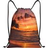 EDPXKL Borse con coulisse con stampa Coconut Beach Sunset Hammock, zaini con coulisse, zainetto unisex con coulisse per palestra, shopping, sport e yoga.