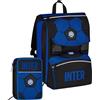 Inter Seven Inter - Schoolpack Zaino sdoppiabile per scuola elementare e media + Astuccio triplo riempito