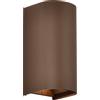 V-TAC Applique LED da Esterno 10W Cilindrica Marrone Corten Up Down CCT Regolabile IP65 24350