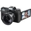CCZRD Fotocamera Digitale HD Da 56 MP Videocamera Web 4K WIFI Videoregistratore Vlog Vintage Zoom 16X Schermo Ribaltabile 3 '' A 180 ° Con Angolo Ampio Cattura Facilmente Momenti Meravigliosi(Black)