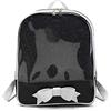 AlwaySky Ita Bag Zaino Ragazze Carino Candy Borsa in Pelle Scuola Estate Spiaggia con Fiocco Finestre Trasparenti per Decorazioni fai da te, Nero, 33 EU