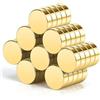 Wukong 10x3mm Calamite Forti Color Oro, Confezione da 40 Piccoli Magneti al Neodimio per Frigorifero, Lavagna, Scuola, Ufficio, Mini Magnete Rotondi per Foto Fai Da Te, Appunti