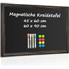 QUEENLINK Lavagna magnetica con cornice in legno nero, 60 x 90 cm