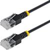 StarTech Cavo Ethernet Cat6a Ultra Slim 30cm, UTP, PoE, 500MHz, Nero