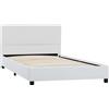 vidaXL Struttura letto in Pelle finta bianca 90x200 cm