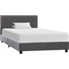 vidaXL Struttura letto in Pelle finta grigia 90 x 200 cm