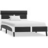 vidaXL Struttura letto con LED in Pelle finta grigia 90×200 cm