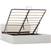 vidaXL Letto contenitore idraulico in Pelle finta bianca 140×200 cm