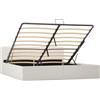 vidaXL Letto contenitore in ecopelle idraulica bianca 180×200 cm