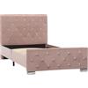 vidaXL Struttura letto in velluto rosa 90x200 cm