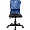 vidaXL Sedia da ufficio nera e blu 44x52x100 cm in tessuto a rete