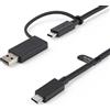 StarTech.com Cavo USB-C da 1 m con adattatore Dongle USB-A - Cavo ibrido 2-in-1 USB tipo C con USB-A - Da USB-C a USB-C (10Gbps/100W PD), da USB-A a USB-C (5Gbps) - Ideale per docking station ibride