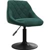 vidaXL Sgabello da bar in velluto verde scuro