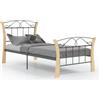 vidaXL Struttura letto in metallo nero 90x200 cm