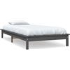 vidaXL Letto in legno massiccio grigio 90x190 cm pino