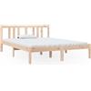 vidaXL Letto in legno massiccio 135x190 cm