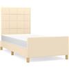 vidaXL Struttura letto senza materasso crema 80x200 cm in tessuto
