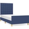 vidaXL Giroletto con testiera in tessuto blu 80x200 cm