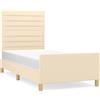 vidaXL Struttura letto senza materasso crema 80x200 cm in tessuto