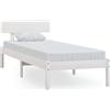 vidaXL Letto in legno massiccio senza materasso bianco