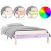 vidaXL Letto in legno massiccio con LED 75x190 cm