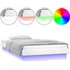 vidaXL Letto in legno massiccio con LED bianco 90x200 cm