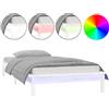 vidaXL Letto in legno massiccio con LED bianchi 90x190 cm
