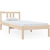 vidaXL Letto in legno massiccio senza materasso 75x190 cm