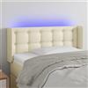 vidaXL Testiera LED color crema 93x16x78/88 cm in ecopelle