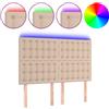 vidaXL Testiera LED marrone cappuccino 144x5x118/128 cm in ecopelle