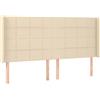vidaXL Testiera con orecchie crema 163x16x118/128 cm tessuto