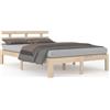 vidaXL Letto in legno massiccio 120x190 cm