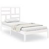vidaXL Letto in legno massiccio senza materasso bianco 75x190 cm