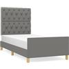 vidaXL Struttura letto senza materasso grigio scuro 80x200 cm tessuto