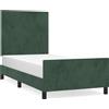 vidaXL Struttura letto senza materasso verde scuro 80x200 cm velluto