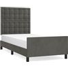 vidaXL Struttura letto senza materasso grigio scuro 80x200 cm velluto