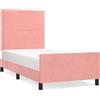 vidaXL Struttura letto con testiera rosa 80x200 cm in velluto
