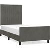 vidaXL Struttura letto senza materasso grigio scuro 80x200 cm velluto